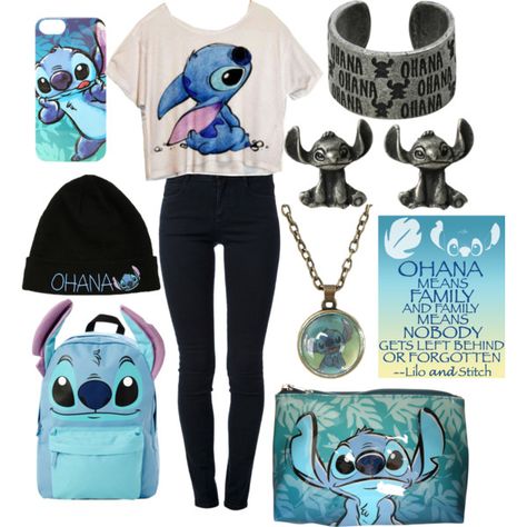 "Stitch <3" by gurlfashionstar on Polyvore Cute Stitch Outfits, Stitch Outfits, Lilo And Stitch Toys, Stitch Accessories, Stitch Things, Lilo And Stitch Merchandise, Disney Bedding, Lilo And Stitch Quotes, Stitch Backpack