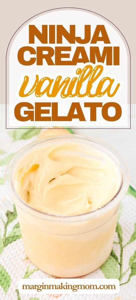 If you want a silky smooth vanilla gelato recipe, this Ninja Creami version is delicious! It's easier than you think to make, and it's got that rich, creamy texture you want in an ice cream. Ninja Cream Recipe Gelato, Ninja Creamy Custard, Creami Gelato Recipes, Ninja Gelato Recipes, Fall Ninja Creami Recipes, Ninja Creami Froyo Recipes, Ninja Creami Vanilla Dairy Free, Vanilla Ninja Creami Recipe, Ninja Creami Recipes Gelato