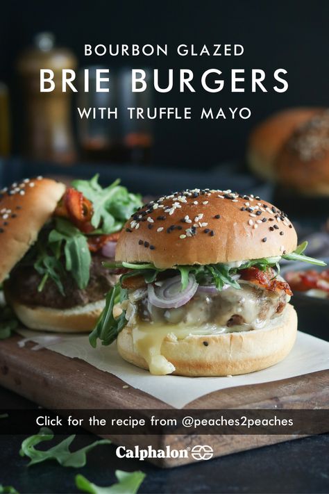 Labor Day grilling, burger recipe Brie Burger, Truffle Burger Recipe, Truffle Mayo, Truffle Burger, Gourmet Burgers Recipes, Homemade Hamburgers, Hamburger Recipes, Gourmet Burgers, Burgers Sandwiches