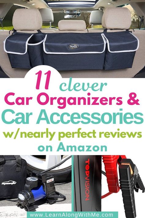 It is almost road trip season...is your vehicle ready? Check out this list of car accessories and car organizers that have nearly perfect ratings on Amazon.  "Nearly Perfect" is subjective, so to be considered on this list an item needs to have at least 4.5 stars out of 5 with over 100 ratings submitted by customers.   Check it out today to see what you may be missing out on.  #caraccessories  #carorganizers  #carorganizationideas  #carstorageideas  #vehicleorganization #vehiclestorage Road Trip Accessories Cars, Amazon Road Trip Essentials, Car Set Up For Road Trip, Toyota Sienna Organization, Suv Storage Ideas, Truck Cab Storage Ideas, Car Storage Ideas Organizing, Trunk Organization Car, Car Storage Ideas