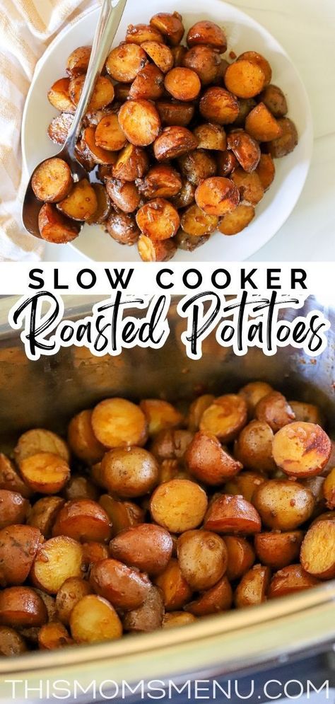 Crockpot Roasted Potatoes Easy Recipes, Crockpot Potatoes With Lipton Onion Soup, Slowcooker Potato Recipes, Mini Potato Crockpot Recipe, Potatoes In Slow Cooker Crockpot Recipes, Slow Cooker New Potatoes, Slow Cooker Mini Potatoes, Easy Crock Pot Potatoes, Mini Potatoes Crockpot