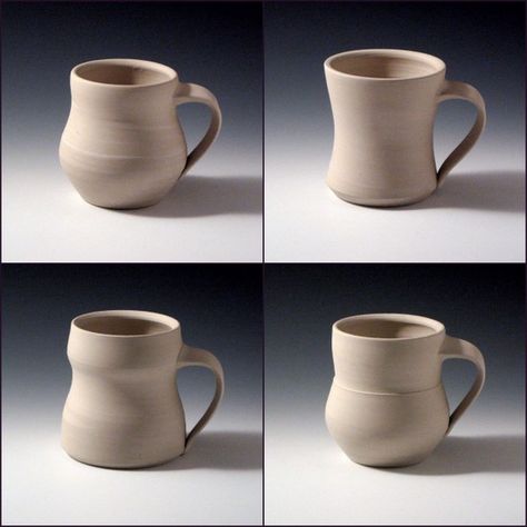 Interesting Pottery Shapes, Pottery Wheel Mug Ideas, Ceramic Mugs Shapes, Handles Ceramic Mugs, Interesting Mug Shapes, Wheel Thrown Mugs Shape, Pottery Wheel Mug Shapes, Pottery Mug Shape Ideas, Wheel Throwing Mug