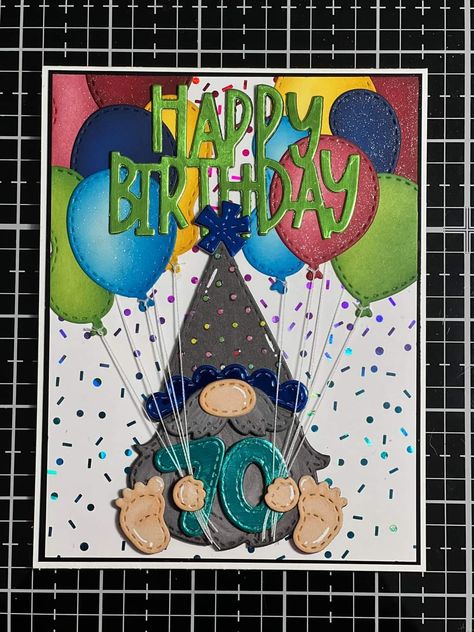 Gnome Birthday Cards, Gnome Birthday Cards Handmade, Spellbinders Dancin Gnome, Jaded Blossom, Jaded Blossom Christmas Gnome Cards, Jaded Blossom Gnomes, Jaded Blossom Gnome Cards, Jaded Blossom Gnome Birthday Cards, Birthday Cake Card