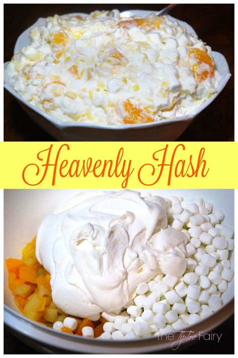 Heavenly Hash - a holiday fruit salad perfect for Thanksgiving or Christmas. This is an old family recipe. | The TipToe Fairy Holiday Fruit Salad, Fairy Fruit, Salad Recipes Holidays, Heavenly Hash, Christmas Fruit Salad, Easy Fruit Salad Recipes, Creamy Fruit Salads, Holiday Fruit, Best Fruit Salad