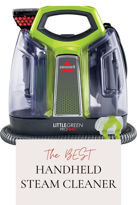 Clean every surface in your home in a fraction of the time with one tool - the Bissell HandHeld Steam Cleaner! This is a must-have product you need in your house and it's ON SALE! Steam Cleaner Solution, Bissell Steam Cleaner, Handheld Steam Cleaner, Green Pro, Steam Cleaner, Cleaning Items, Steam Cleaners, Carpet Cleaner, Spot Cleaner