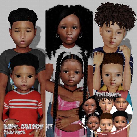 KIDZ GALORE #7 *CHILD & TODDLER* FULL BODY SKIN COLLECTION | TRILLQUEEN on Patreon Sims 4 Crossed Eyes Slider, Sims 4 Urban Infant Hair, Sims 4 Child Boys Hair Cc, Sims 4 Cc Toodlers Clothes Patreon, Infant Cc Sims 4 2023, Toddler Skin Cc, Sims 4 Cc Childs Hair, Sims 4 Infant Presets, Infant Skin Cc