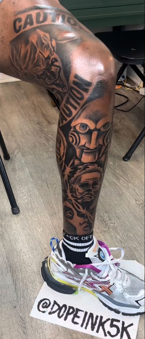 Leg Sleve Ideas For Men, Inner Leg Tattoo For Men, Leg Sleeve Tattoo Male Ideas, Half Sleeve Leg Tattoo Men, Leg Sleeve Ideas Men, Cartoon Leg Tattoos, Full Leg Tattoos Men's, Full Leg Sleeve Tattoo Male, Leg Sleeve Tattoo Male Design