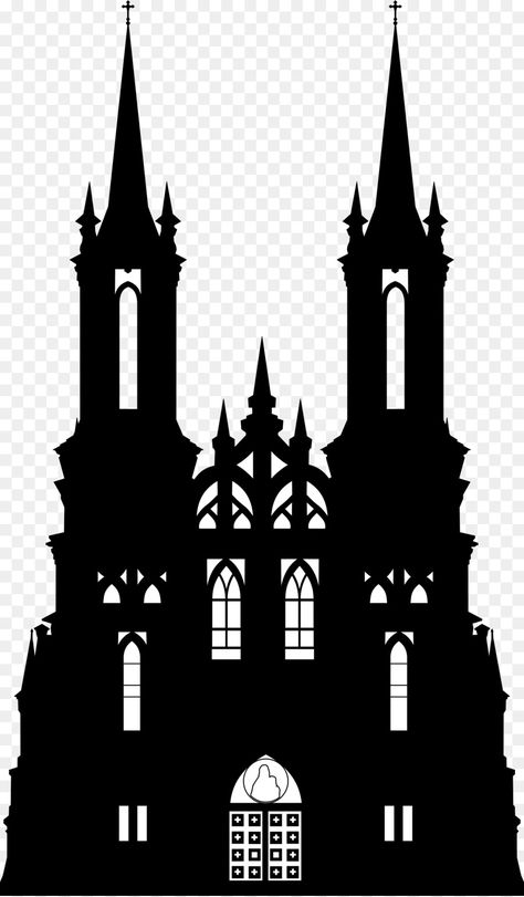 Church Clipart, Church Tattoo, Building Silhouette, Castle Silhouette, Castle Tattoo, Gothic Ideas, Cool Stencils, Church Icon, House Silhouette