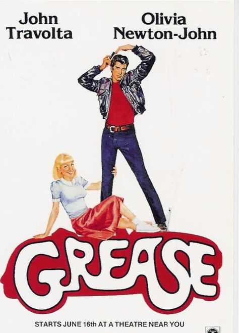 Grease (1978) starring John Travolta and Olivia Newton-John | Bazooka Joe Grease Poster, 1950 Music, Grease Movie, Vintage Films, Beau Film, Old Movie Posters, Film Vintage, I Love Cinema, Classic Movie Posters