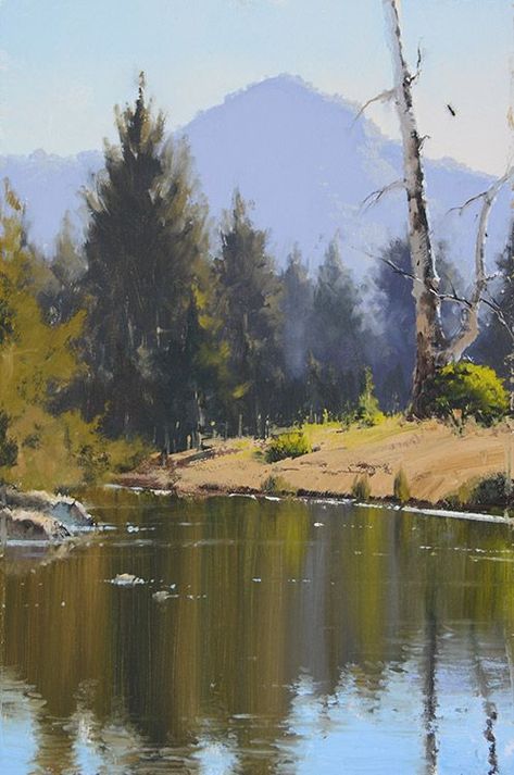 Australian Landscape, John Wilson, Landscape Art Painting, Landscape Artwork, Plein Air Paintings, Water Painting, Louisville Ky, Oil Painting Landscape, Watercolor Landscape