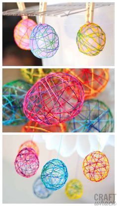 String Easter Eggs, Diy – Velikonoce, Easter Crafts For Toddlers, Easter Egg Crafts, Ideas For Easter Decorations, Easter Eggs Diy, Easter Decorations Dollar Store, Easter Projects, Ideas For Easter