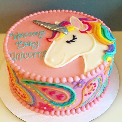 Unicorn Birthday Cake, Torte Cupcake, Unicorn Baby Shower, Unicorn Cake, Unicorn Birthday Parties, Savoury Cake, Shower Cake, A Unicorn, Unicorn Birthday