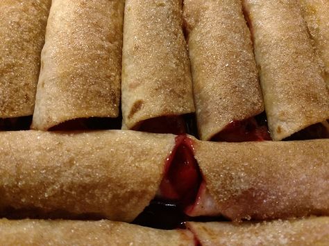 "Baked Cherry Taquitos" - Chowdown Lowdown Cherry Enchiladas Recipe, Cherry Taquitos, Dessert Burritos, Tortilla Dessert, Cherry Turnovers, Baked Taquitos, Recipe Using Apples, Tortilla Bake, Taquitos Recipe