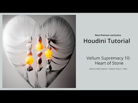 Houdini Vellum Tutorial 10 - Vellum Rest blend + Hair Simulation / Patreon Preview - YouTube Houdini Tutorial, Motion Design, Motion, The Creator, 10 Things, Hair, Design