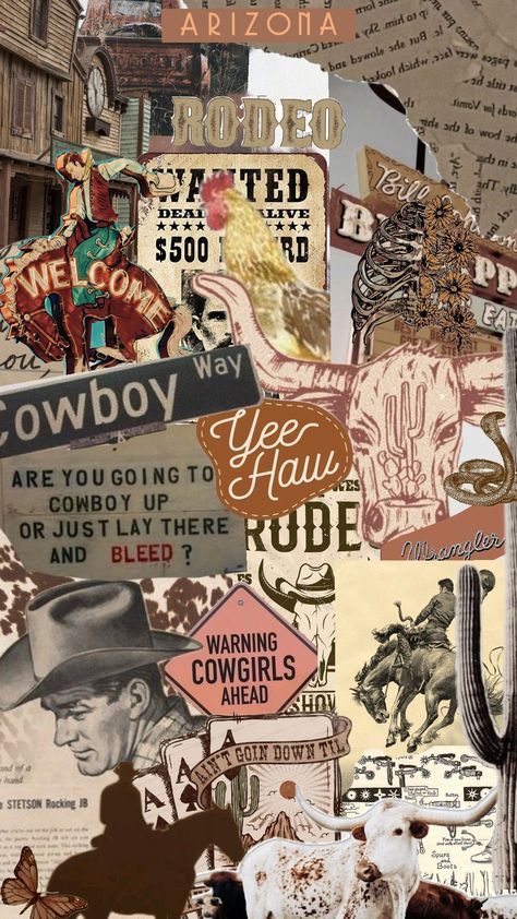 Western Photo Collage Wallpaper, Western Collage Wallpaper, Old Western Wallpaper, Cowgirl Collage Wallpaper, Punchy Western Wallpaper Iphone, Western Shuffles, Western Collage, Country Pics, Western Wallpaper