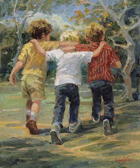 Friendship Paintings, Friendship Art, Illustration Art Nouveau, Brothers Art, About Friendship, Boy Illustration, Arte Inspo, Childrens Art, The Science