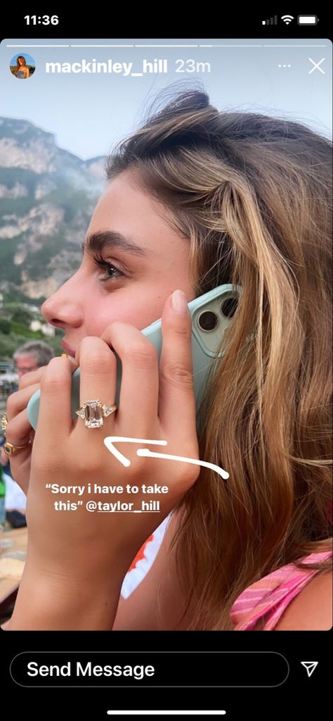 Taylor Hill Instagram, Celebrity Engagement Ring, Fake Wedding Rings, Baguette Wedding Ring, Celebrity Wedding Rings, Radiant Cut Engagement Ring, Affordable Engagement Rings, Engagement Ring Three Stone, Diamond Alternative Engagement Ring