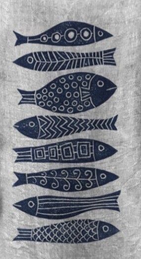 Block Print Fish, Easy Linocut Prints Ideas, Lino Print Ideas Easy, Lino Print Pattern, Fish Stamp, Fish Packaging, Lino Cut Prints, Lino Ideas, Fish Prints