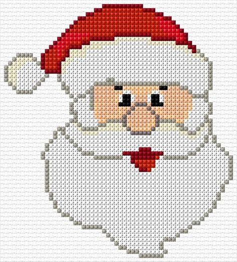 Santa|35|4499|x-stitch|10 Free Patterns Online Candy Cane Cross Stitch Pattern, Cross Stitch Santa Patterns, Santa Cross Stitch Patterns Free, Simple Christmas Cross Stitch Patterns, Cross Stitch Santa, Cross Stitch Calculator, Christmas Cross Stitch Patterns Free, Cross Stitch Christmas Cards, Santa Cross Stitch