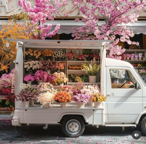 Pop Up Flower Shop, Flower Shop Aesthetic, Flower Truck, Boquette Flowers, Flower Business, Flower Cart, Flower Shops, Nothing But Flowers, Flower Therapy