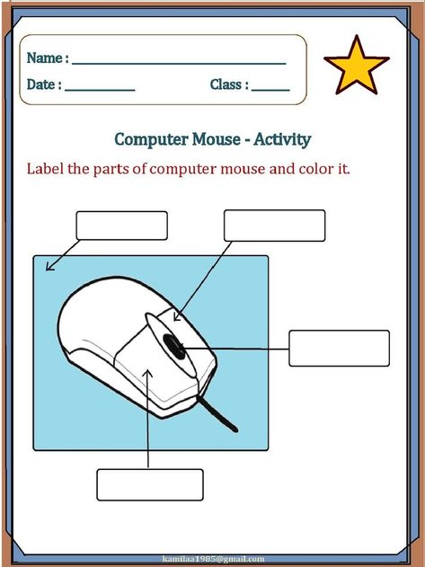 Parts Of Computer, Computer Worksheet, Computer Activities For Kids, Computer Exam, School Computer Lab, Computer Lab Lessons, Computer Lab Classroom, Worksheets For Class 1, Computer Notes