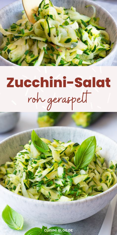 Zucchini Salat, Zucchini Salad, Zucchini, Chili, Low Carb, Food And Drink, Salad, Bowl, Courgettes