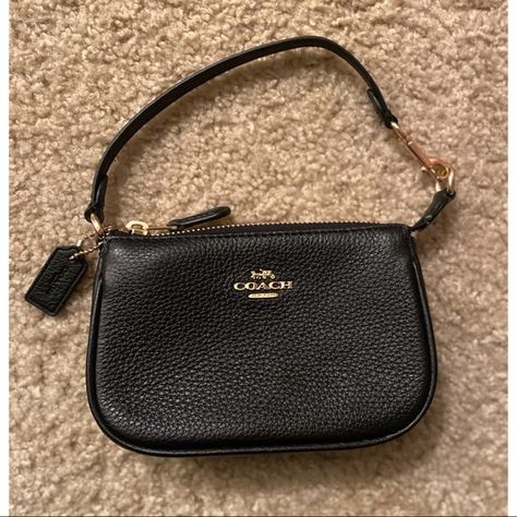 COACH Nolita 15 Leather Zip  Wristlet Pouch Purse IM/BLACK NWT - 6386 Coach Nolita, Coach Coin Purse, Wristlet Pouch, Pouch Purse, Bag Insert, Pink Patent Leather, Leather Clutch Bags, Coach Leather, Leather Wristlet