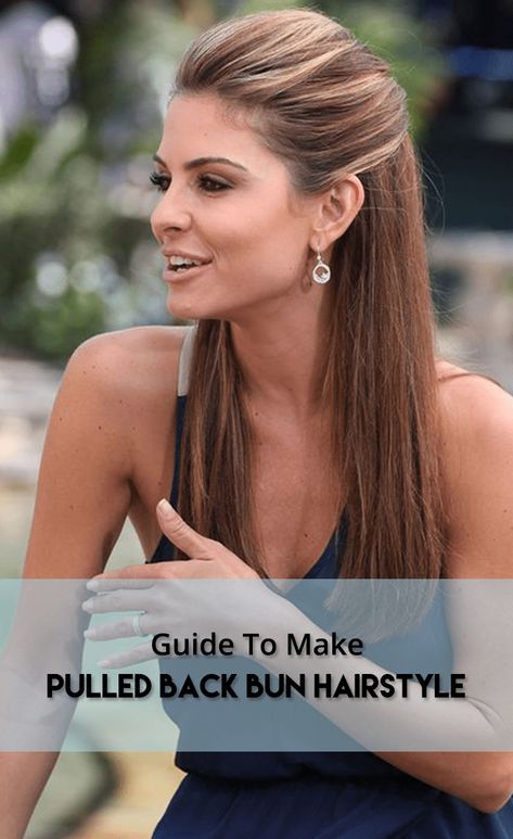 Guide To Make Pulled Back, Pulled Back Bun, Pulled Back Ponytail, Half Pulled Back Hairstyle Pulled Back Hairstyle, Hairstyles Pulled Back, Hairstyle Bangs, Back Hairstyle, Timeless Hairstyles, Hair Up Do, Long Hair Ideas, Half Ponytail, Pulled Back Hairstyles