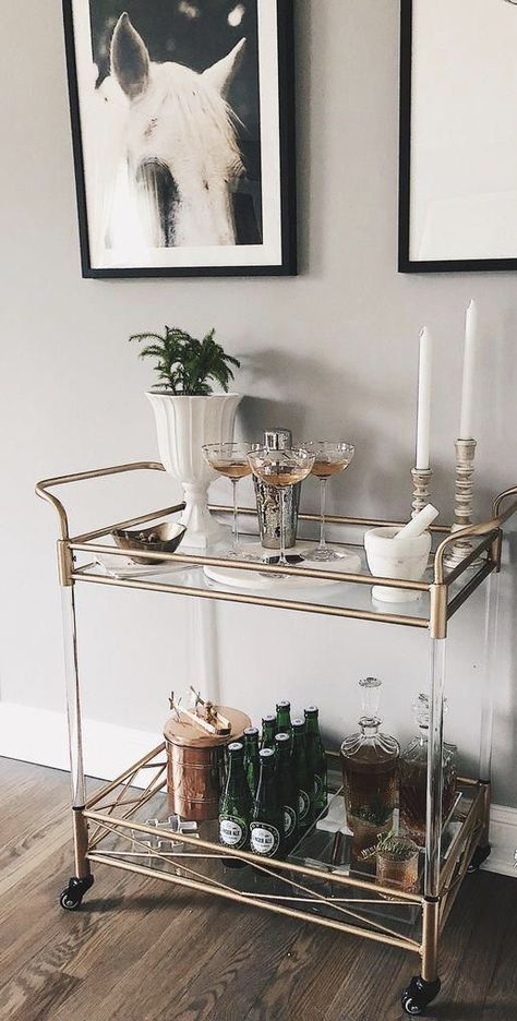 Bar Cart Inspo, Gold Bar Cart Target, Gold Bar Cart Styling, Holiday Bar Cart, Diy Bar Cart, Holiday Bar, Gold Bar Cart, Outside Bars, Bar Cart Styling