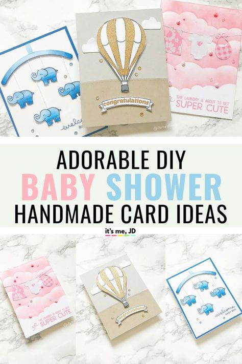 Adorable DIY Baby Shower Card Ideas That Anyone Can Do #babyshower #cardmaking #handmadecard #papercraft Baby Shower Card Ideas Handmade, Diy Baby Cards Ideas, Stampin Up Baby Shower Invitations, Homemade Baby Shower Card, Handmade Baby Shower Cards, Baby Shower Card Diy, Baby Shower Card Ideas, Baby Shower Cards Diy, Baby Shower Cards Handmade