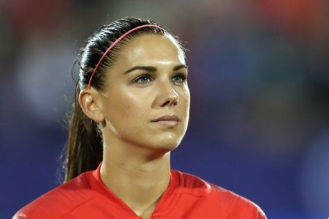 Why Alex Morgan Wears a Pink Headband at Every Soccer Match | Allure Soccer Headbands, Pink Headband, Alex Morgan, Soccer Match, My Hero, Hero Academia, My Hero Academia, Soccer, Pink