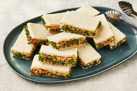 Grove-Worthy Pimiento Cheese Sandwiches Tiny Tacos, Pimento Cheese Sandwiches, Breakfast Party Foods, Pimiento Cheese, Easy Dinner Casseroles, Breakfast Party, Pimento Cheese, Quick Easy Dinner, Cheese Sandwich