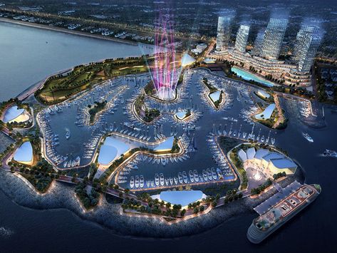 Forum Studio's "The Pearl of Istanbul" Features a Marina of Man-Made Islands Marina Design, Floating Architecture, Man Made Island, Future Buildings, City Layout, Airport Design, New Architecture, Skyscraper Architecture, The Future Is Now