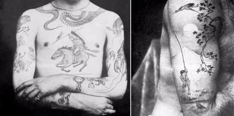 The art of tattooing has its origin tracing back thousands of years ago. In 2015, scientists found  the existence of tattoos on Otzi, a well-preserved mummy who believed to have died in 3300 BCE. This discovery proved that tattoos have already existed 5,000 years ago. The exact date and place of or… Sutherland Macdonald, Victorian Tattoos, Floral Watercolor Tattoo, Victorian Tattoo, British Tattoo, History Tattoos, Korean Tattoos, Victorian Pictures, Polynesian Culture