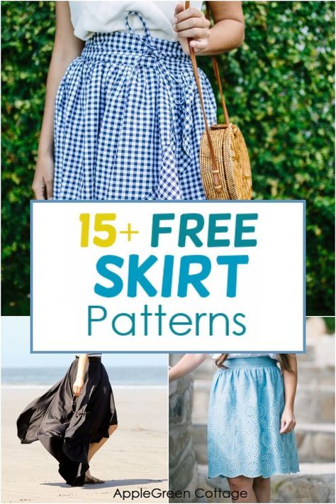 Free Skirt Patterns For Women, Skirt Patterns For Women, Skirt Sewing Pattern Free, Skirt Sewing Patterns, Free Skirt Pattern, Pleated Skirt Pattern, Circle Skirt Tutorial, Sewing Patterns Skirt, Skirt Pattern Free