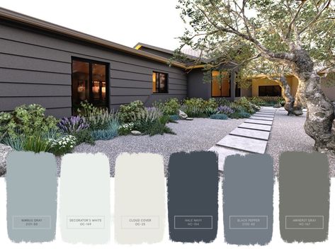 Best Exterior Paint Colors, Outdoor House Paint, Outdoor Paint Colors, Exterior Gray Paint, Paint Colors For House, Colors For House, Gray House Exterior, Exterior Color Palette, Best Exterior Paint