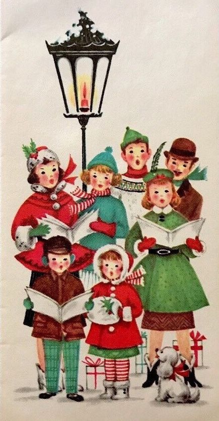 Vintage Holiday Cards, Christmas Yard Art, Vintage Christmas Images, Old Fashioned Christmas, Christmas Past, Christmas Memory, Christmas Scenes, Vintage Christmas Cards, Christmas Paintings