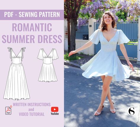 ROMANTIC COTTAGECORE DRESS Sewing Pattern / Sizes Xxs-xxl / - Etsy Australia Romantic Cottagecore, Sundress Pattern, Summer Dress Patterns, Sewing Projects Clothes, Romantic Summer, Couture Mode, Cottagecore Dress, Sewing Design, Diy Sewing Clothes