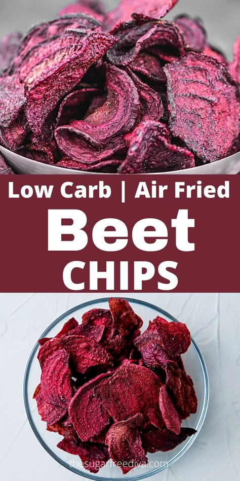 Dehydrated Beet Chips, Beet Chips Baked, Beetroot Dishes, Airfryer Chips, Beet Chips Recipe, Beetroot Chips, Air Fryer Chips, Traveling Friends, Recipe Air Fryer