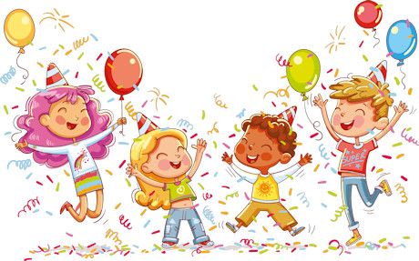 Birthday Party Illustration, Portfolio Kindergarten, Party Illustration, Party Vector, Funny Cartoon Characters, Eid Crafts, Party Cartoon, Birthday Cartoon, Happy Birthday Wallpaper