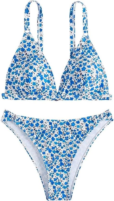 Amazon.com: SOLY HUX Women's Floral Print Spaghetti Strap Bikini Bathing Suit 2 Piece Swimsuits Multicoloured Ditsy Floral Small : Clothing, Shoes & Jewelry Triangle Swimsuit, 2 Piece Swimsuits, Swim Suits, Ditsy Floral, Bathing Suit, Shoes Jewelry, 2 Piece, Bathing Suits, Spaghetti Strap