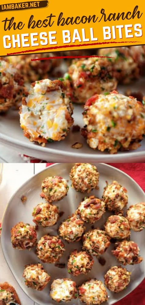 Bacon Cheese Ball Bites, Bacon Ranch Cheeseball Bites, Mini Cheese Ball Recipes, Cheese Ball Bites Pretzel Sticks, Charcutiere Boards, New Year’s Eve Food, Bacon Cheeseball Recipes, Bacon Ranch Cheeseball, New Year's Eve Food