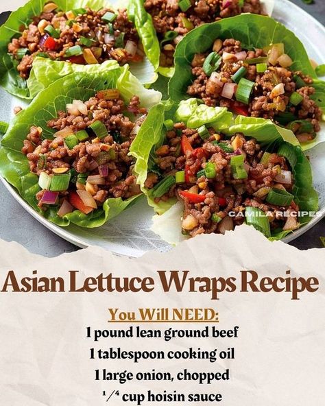 Lettuce Wraps Recipe, Asian Lettuce Wraps, Butter Lettuce, Lettuce Wrap Recipes, Pizza Rolls, Lettuce Leaves, Bariatric Recipes, Hoisin Sauce, Recipe Ingredients