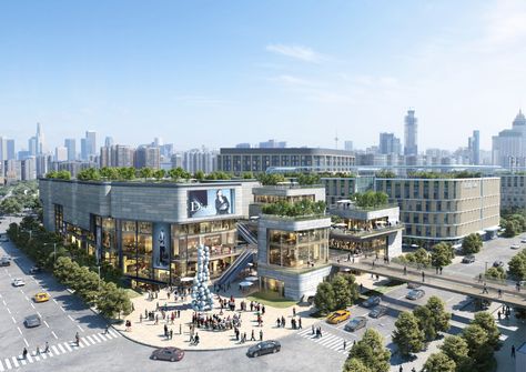 Gallery of Aedas Designs Garden City in Shanghai - 3 Retail Architecture, New Urbanism, Urban Design Concept, Urban Village, Urban Housing, Eco City, Mall Design, Architecture Concept Drawings, Street Design