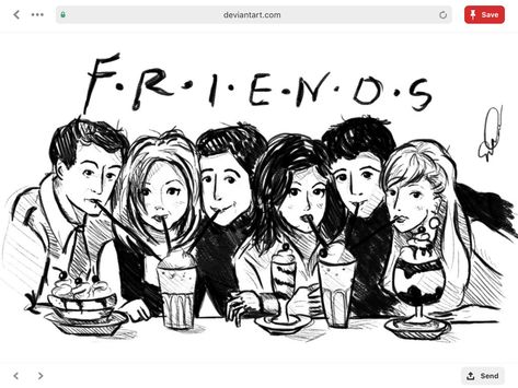 Friends Sketch, Friends Episodes, Friends Poster, Friends Cast, Friends Tv Series, Friends Moments, Friends Series, Friend Memes, Friends Wallpaper