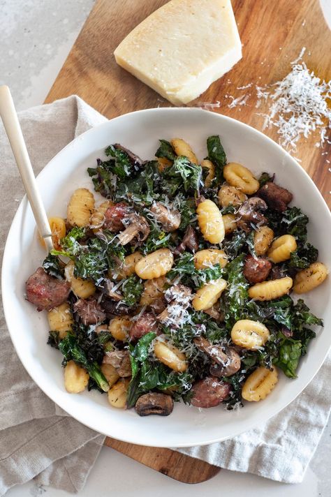 Crispy Gnocchi With Sausage And Sage Brown Butter, Creamy Kale And Gnocchi Bake, Sausage Mushroom Gnocchi, Sausage Kale Mushroom Pasta, Winter Sheet Pan Meals, Asian Instant Pot Recipes, Sheet Pan Gnocchi With Sausage, Healthy Winter Dinners, Gnocchi Sheet Pan