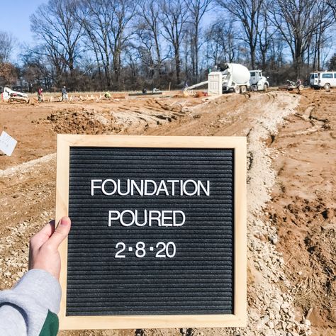 Foundation was poured today! Follow along as we build our dream farmhouse in TN Building A House Announcement, Building Our Dream Home Quotes, Buying Land To Build A House, Barndominium Shop, Mom Life Humor, Buying Land, Relatable Mom, Mom Life Funny, Dream Farmhouse