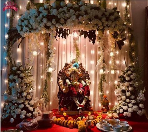 27 Best Trending Ganesh Chaturthi Decoration Ideas for home 2019 Gauri Makhar Decoration Ideas, Ganpati Home Decoration Ideas, Ganeshji Decoration At Home, Ganesh Pandal Decoration Ideas, Ganesh Ji Decoration At Home, Ganesh Puja Decoration Ideas, Unique Ganpati Decoration, Best Ganpati Decoration At Home, Ganesh Decoration Ideas Home Decor