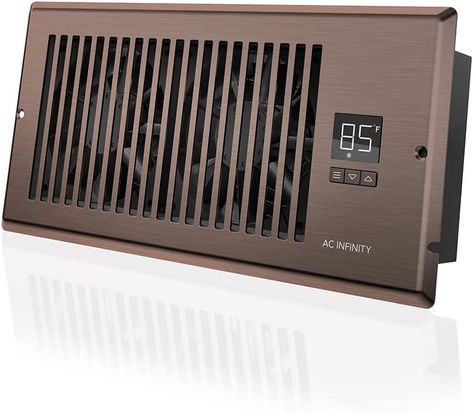 AC Infinity AIRTAP T4, Quiet Register Booster Fan with Thermostat Control. Heating Cooling AC Vent. Fits 4” x 10” Register Holes. Ac Infinity, Ecobee Thermostat, Computer Fan, Floor Registers, Ac Vent, Ventilation Fans, Ac System, Electronics Components, Smart Thermostats