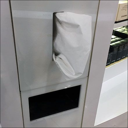 Built-In Tissue Holder Cosmetics Amenity Tissue Dispenser, Inside Cabinets, Paper Dispenser, Upper Cabinets, Tissue Holder, House Bathroom, Dental Clinic, Tissue Holders, Visual Merchandising